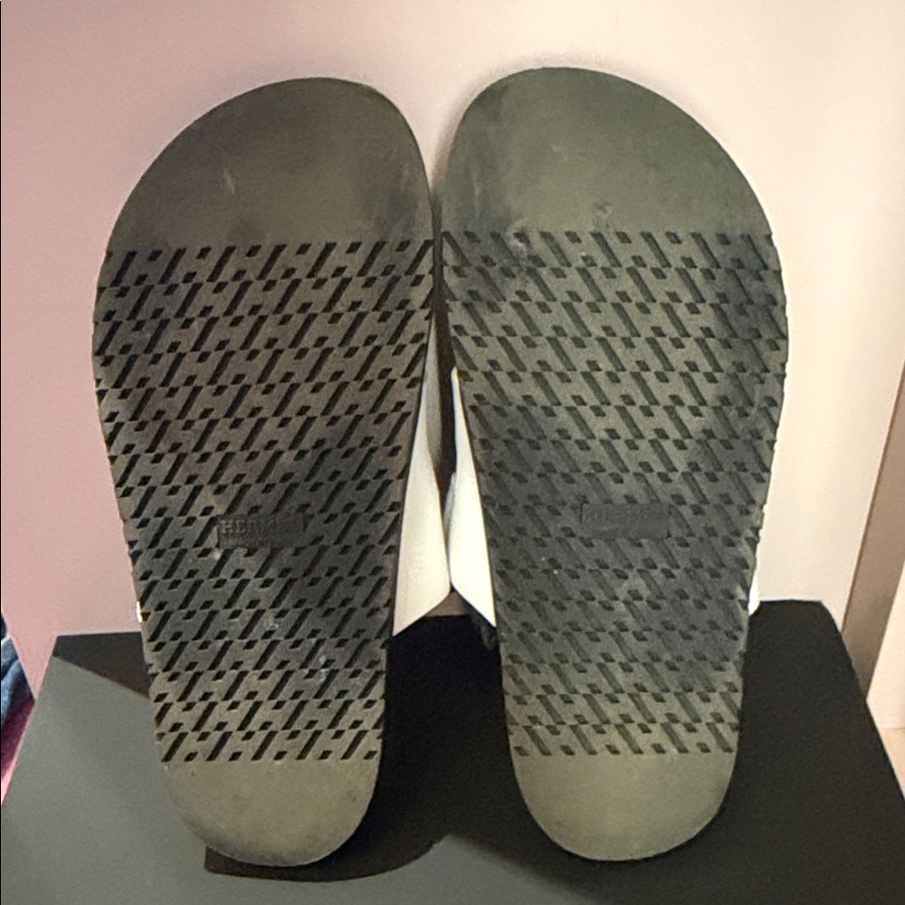 Hermes Chypre White Slide Sandals - Picture 9 of 10